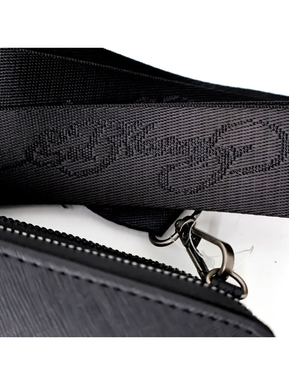 Ed Hardy Black Tattoo Print Crossbody Wallet with Adjustable Strap